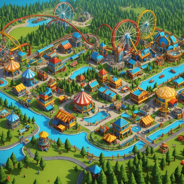 Comment un jeu de gestion de parc à thème peut-il inclure des éléments éducatifs sur la gestion des ressources?